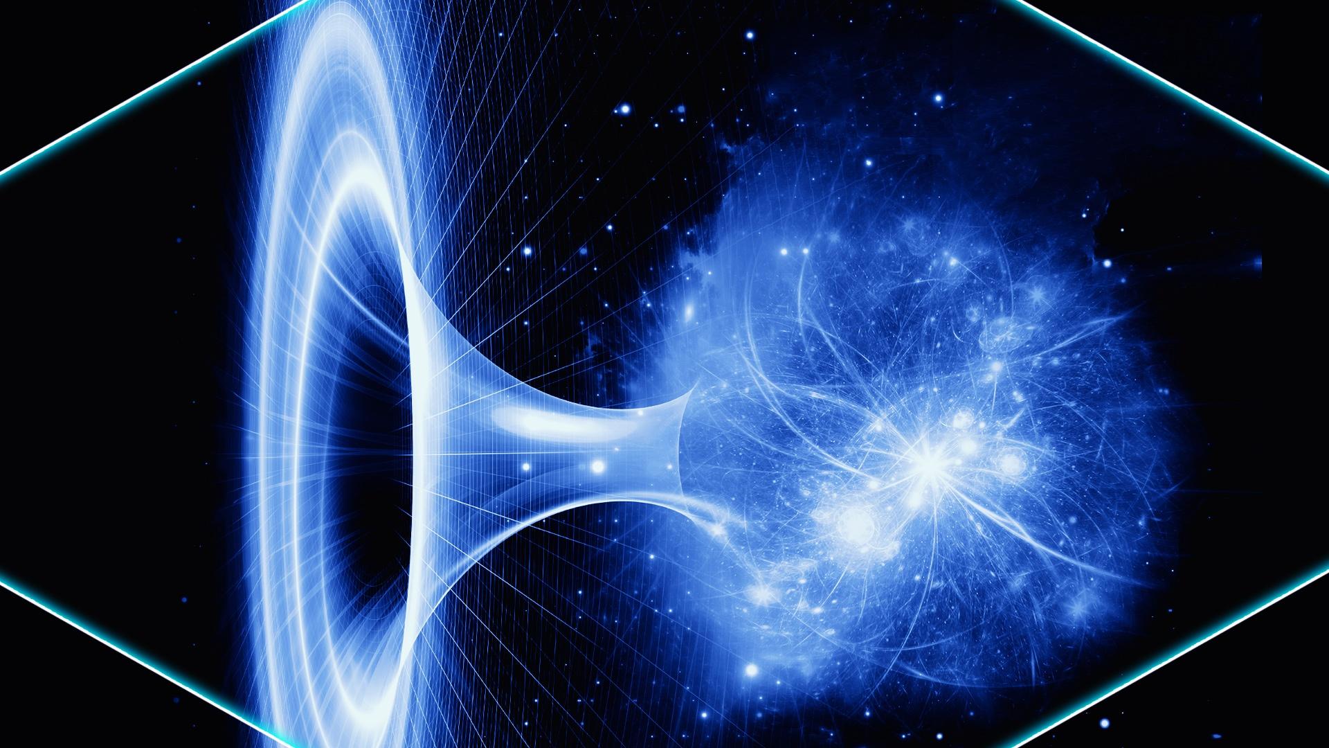 Artist's impression of a new universe being born from a black hole.